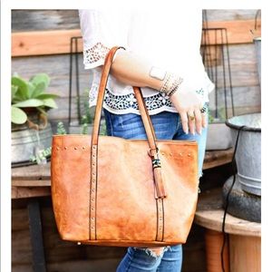 Vegan leather studded bag